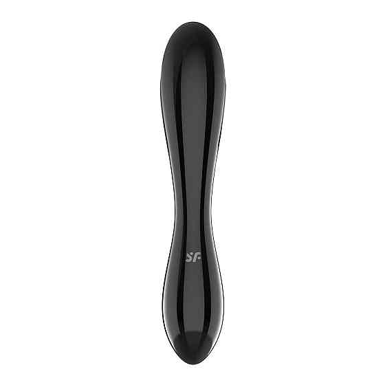 Двосторонній скляний дилдо Satisfyer Dazzling Crystal 1 Black, дуже міцний, без стопера Sex Aura Київ