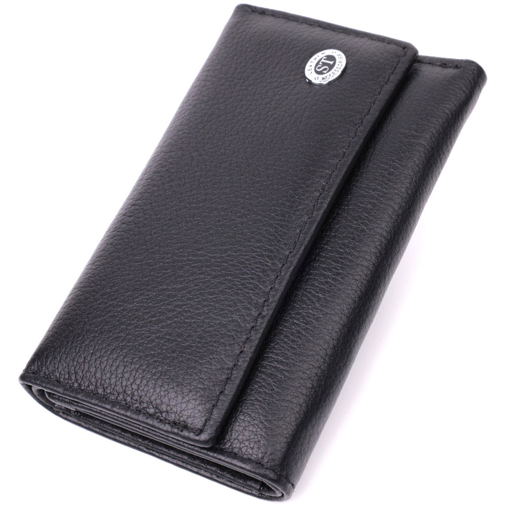 Шкіряна ключниця з 6 карабінами чорна (ST Leather) Київ - фото 11