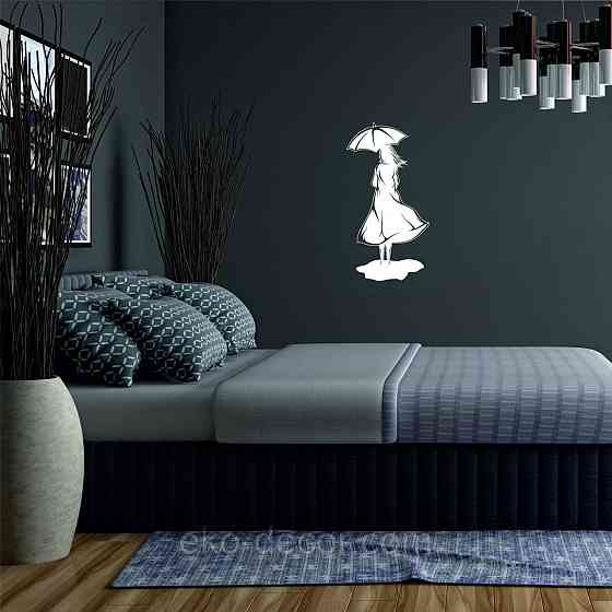 Декоративное настенное Панно «Девушка с зонтом», Декор на стену 110*57 см, Белый Киев