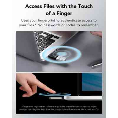 USB флеш накопитель Lexar 128GB JumpDrive Fingerprint F35 Pro USB 3.2 (LJDF35P128G-RNBNG) Винница