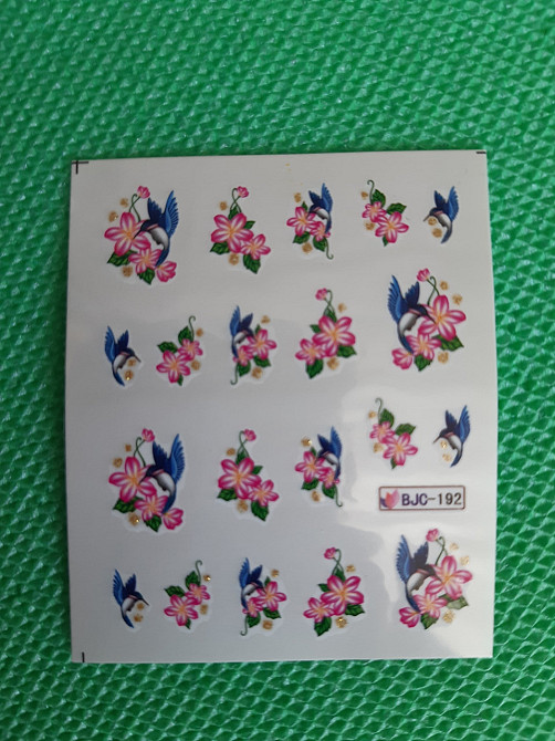 Водные наклейки птицы и цветы - размер стикера 6*5см, инструкция по применению есть в описании товара Киев - изображение 1