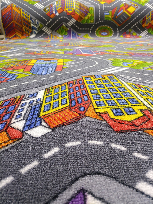 Ковролин для детской комнаты AW Big City с дорогами, ширина 3 метра. Каменское - изображение 4
