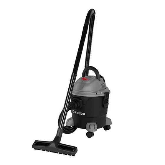 Пилосос будівельнийINTERTOOL DT-1015 , 1,0 кВт, >17 кПа, бак 15 л пластик, шланг 1,5 м - легкий і мобільний Львів