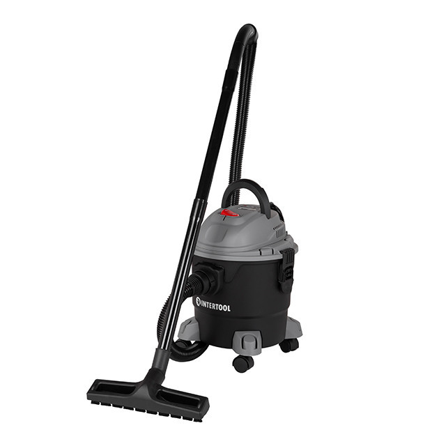 Пилосос будівельнийINTERTOOL DT-1015 , 1,0 кВт, >17 кПа, бак 15 л пластик, шланг 1,5 м - легкий і мобільний Львів - фото 1