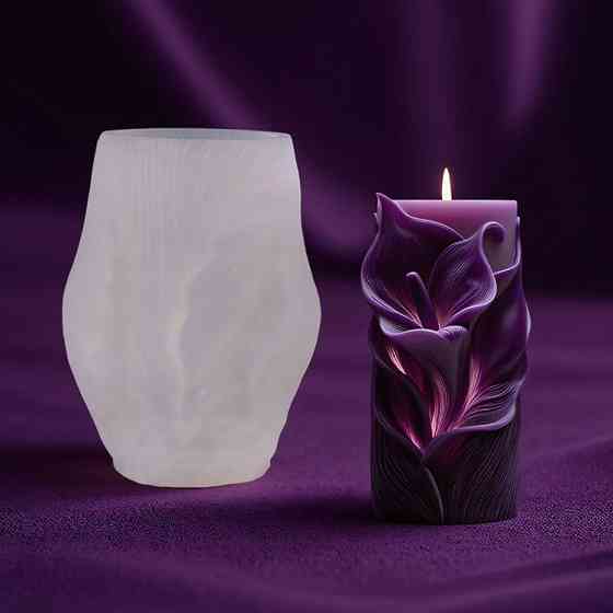 Силіконова форма для виготовлення свічки, молд для виготовлення свічок з соєвого, бджолиного воску і парафіну 73 х 90 х 115 мм Кам'янець-Подільський