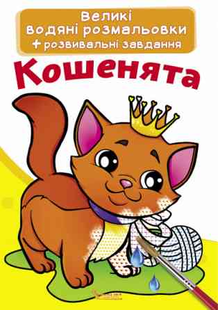 Великі водяні розмальовки + розвивальні завдання. Кошенята, шт Київ