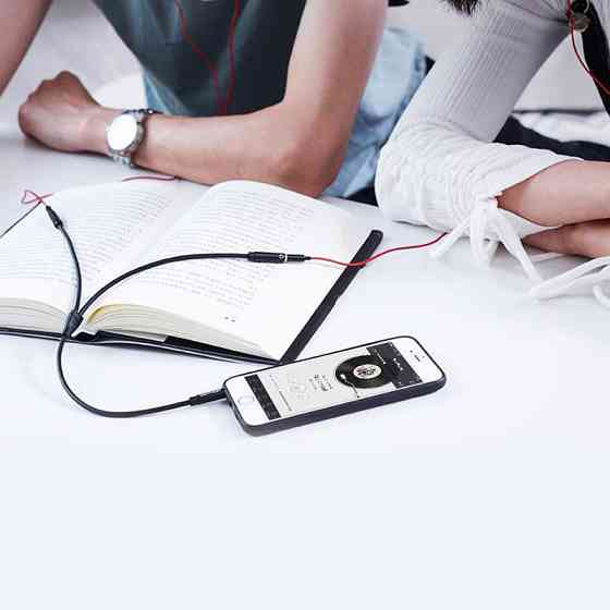 Перехідник Audio Jack TRS M -> 2xF, 0.3м Stereo Splitter чорний Vention Вінниця