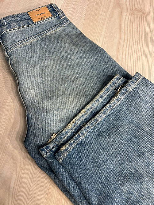 Джинсы женские Its Basic 3123 cargo fit косой шов карманы сбоку винтаж широкие голубые, голубой, 34, Одесса - изображение 10
