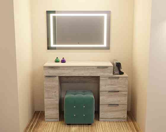 Стол туалетный Трюмо Кристалл, Самоа Димчастий, 1200/452/847 Львов