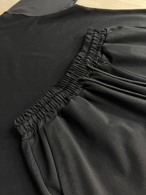 Костюм жіночий Aidin 201 футболка та шорти з нашивкою оверсайз чорний, чорний, S Київ - фото 6