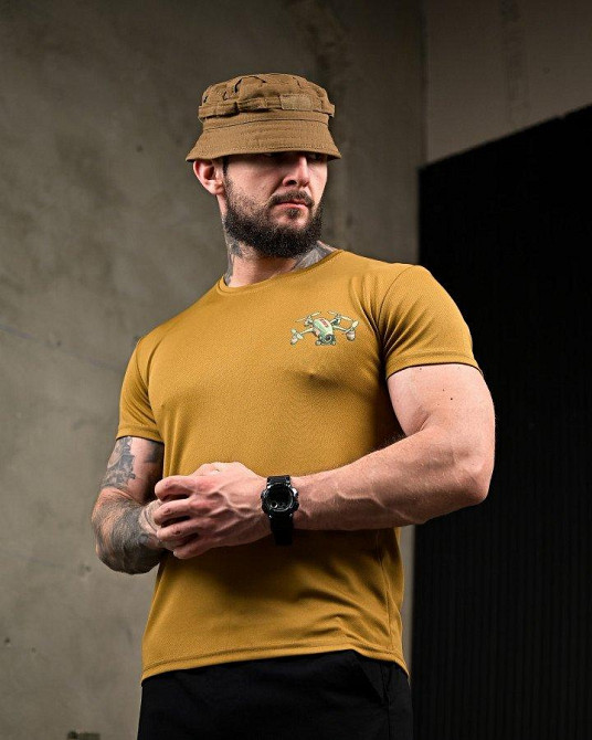 Тактическая потоотводящая футболка Ховайся coyot ПП7720 Одесса - изображение 5