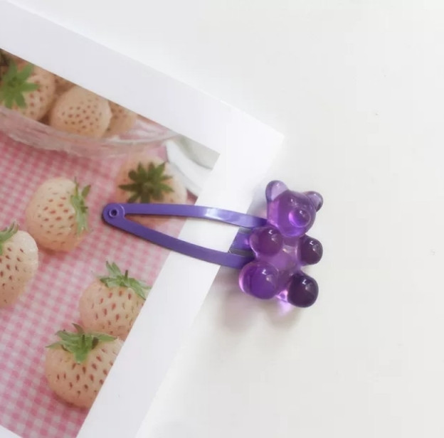 Бижутерия мишки заколка, сиреневая, размер мишки 3см*1,5см Киев - изображение 1