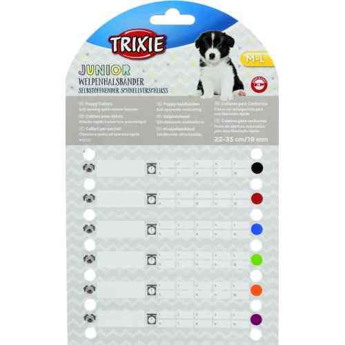 Набор ошейников Trixie для щенков фиолетовый/красный/синий/черный/папайя/зеленый нейлон M-L 22-35 см 10 мм 6 шт Киев