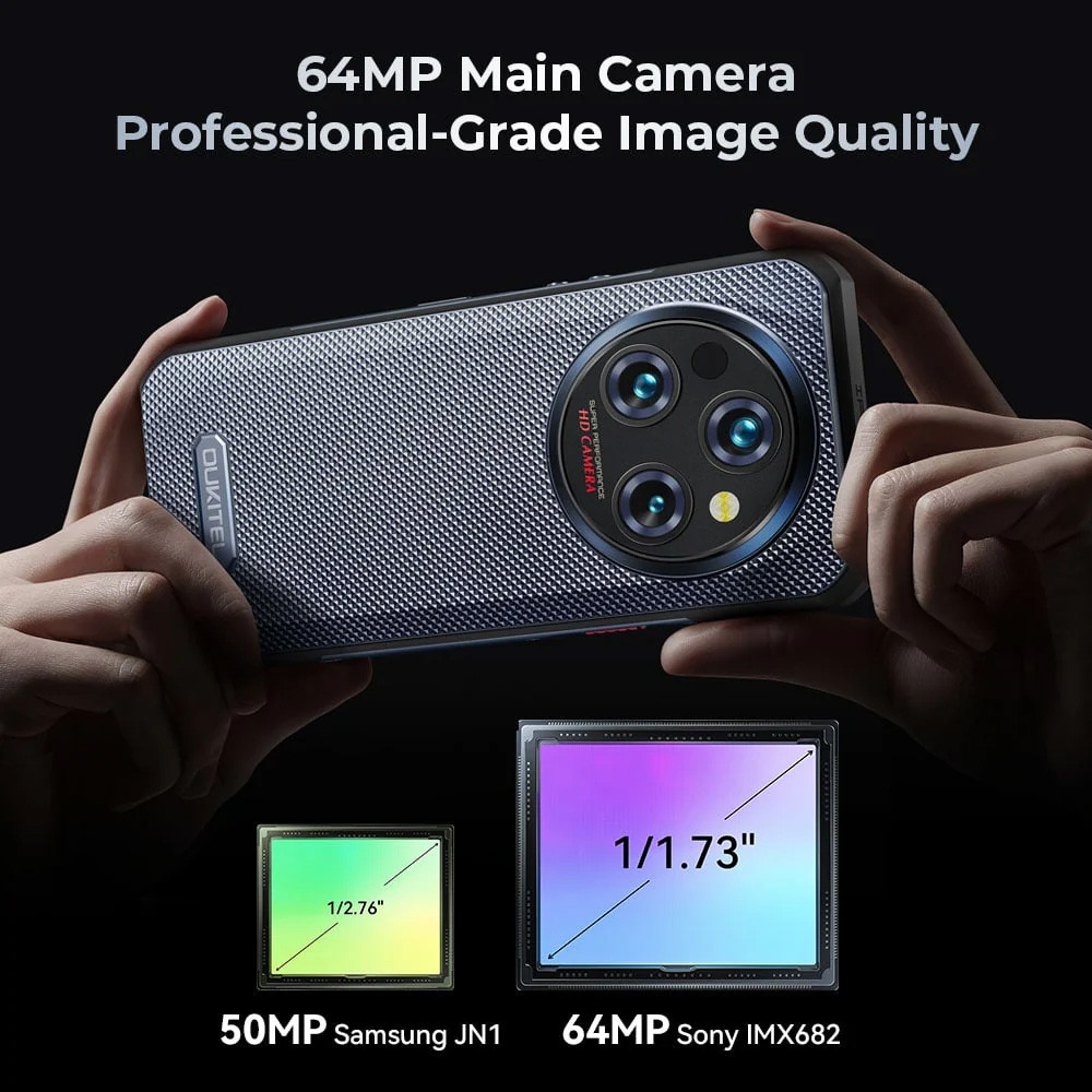 Смартфон Oukitel WP35 5G 6.6" FHD+ /8GB/256GB MTK6100+ /11000mAh /64+32Мп/ IP69K /NFC Grey Вінниця - фото 2