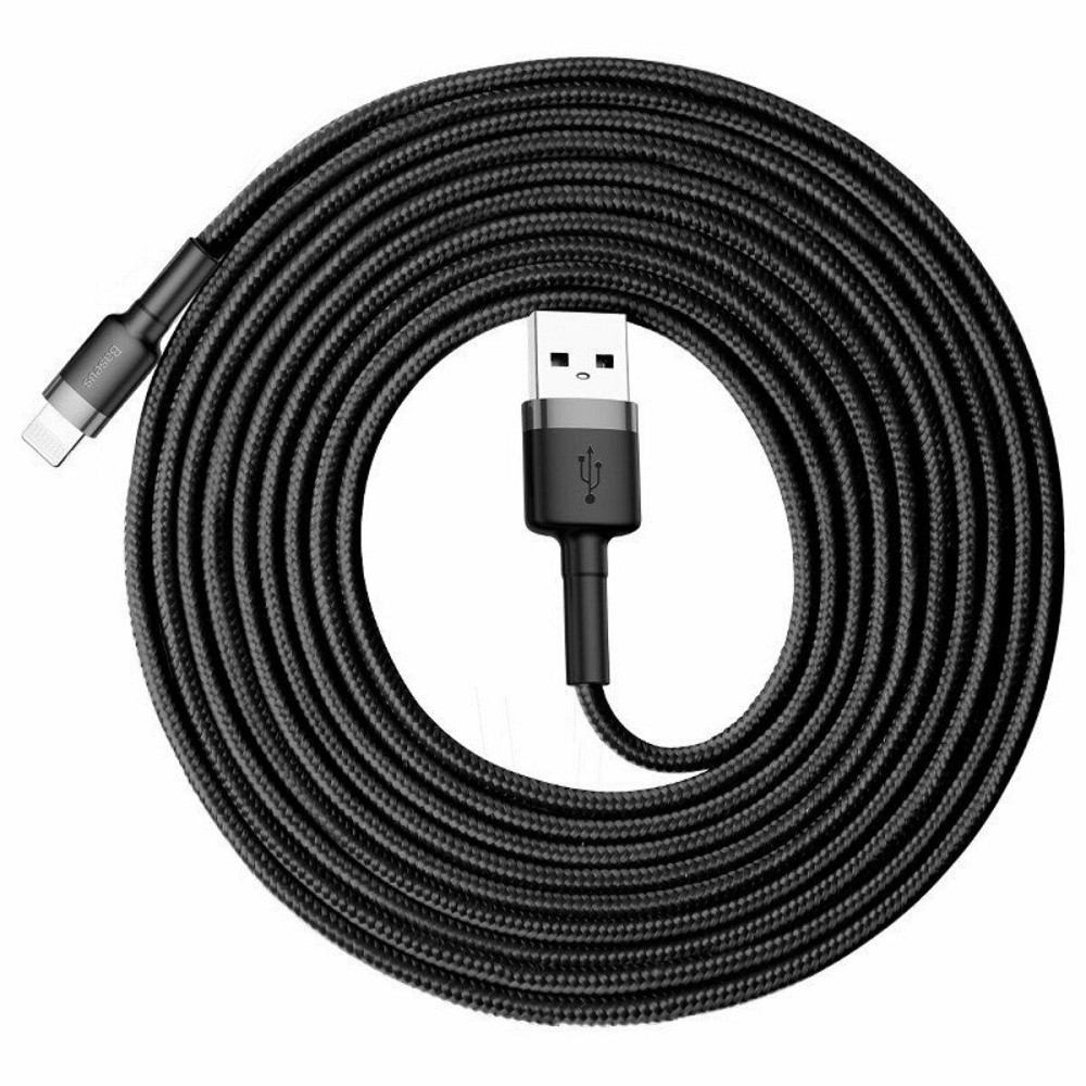 Кабель Baseus Cafule Cable USB для iPhone 2A 3m, цвет серо-черный CALKLF-RG1 Одесса - изображение 1