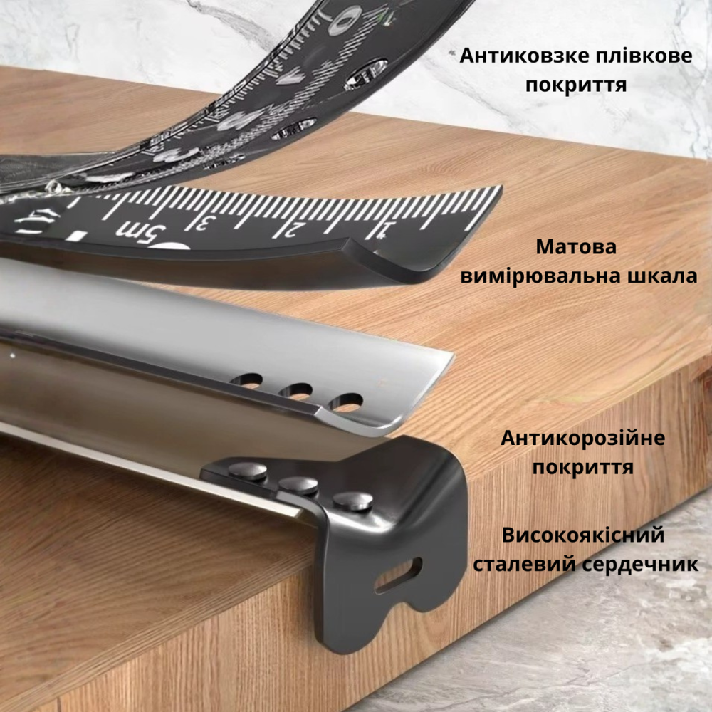 Рулетка будівельна вимірювальна 3м, прогумована з метричною шкалою з автоматичним замком, протиударна чорно-зелена Кам'янець-Подільський - фото 2