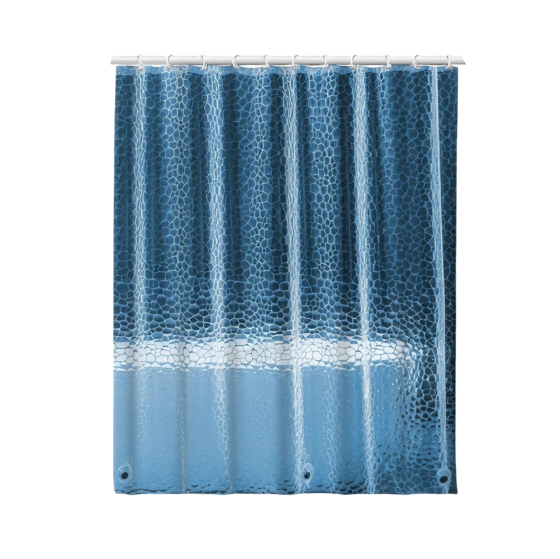 Шторка для душу та ванної кімнати з 3 магнітами-обважнювачами, колір прозоро-блакитний Кам'янець-Подільський