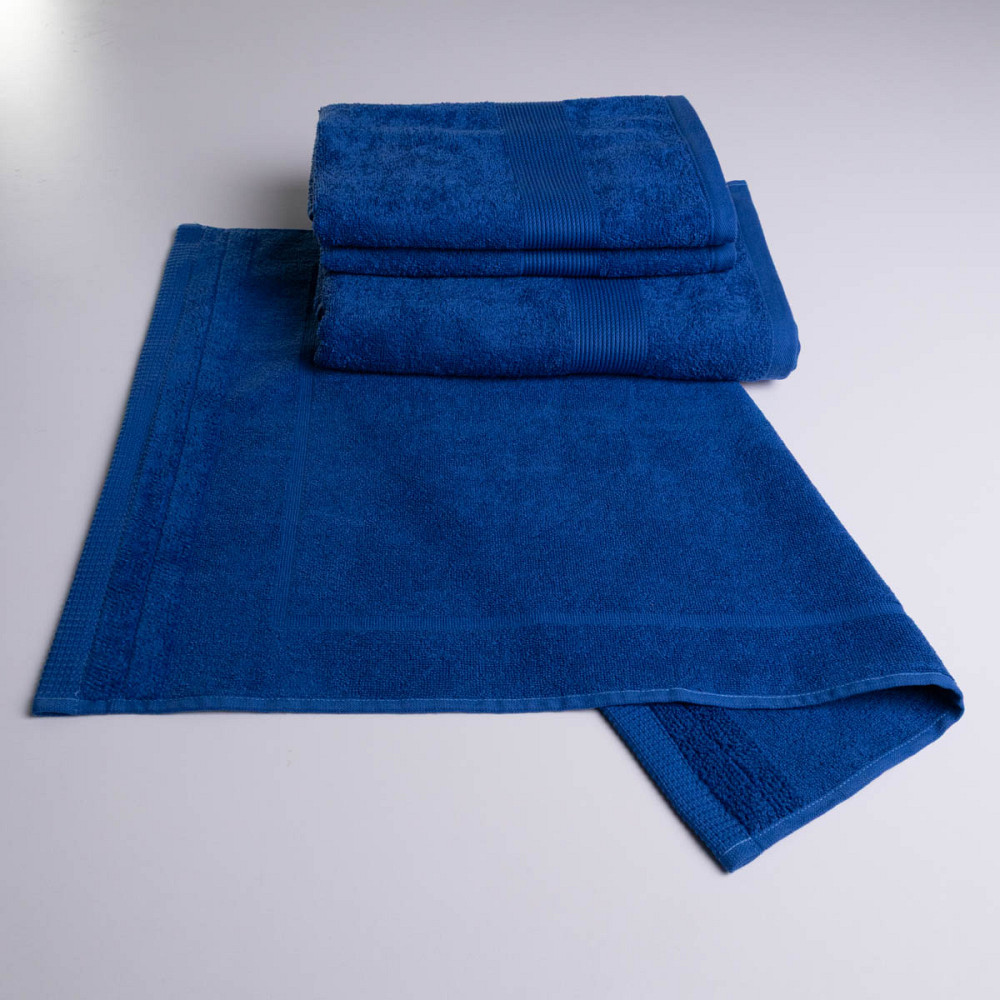 Набор банный махровый с Бордюром 4шт GM Textile 50х70см, 50х90см, 50х90см, 70х140см 400г/м2 (Синий) Сумы - изображение 1