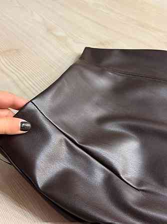 Спідниця жіноча Gritana 125 з екошкіри з розрізом міді пряма коричнева, коричневий, XL Київ