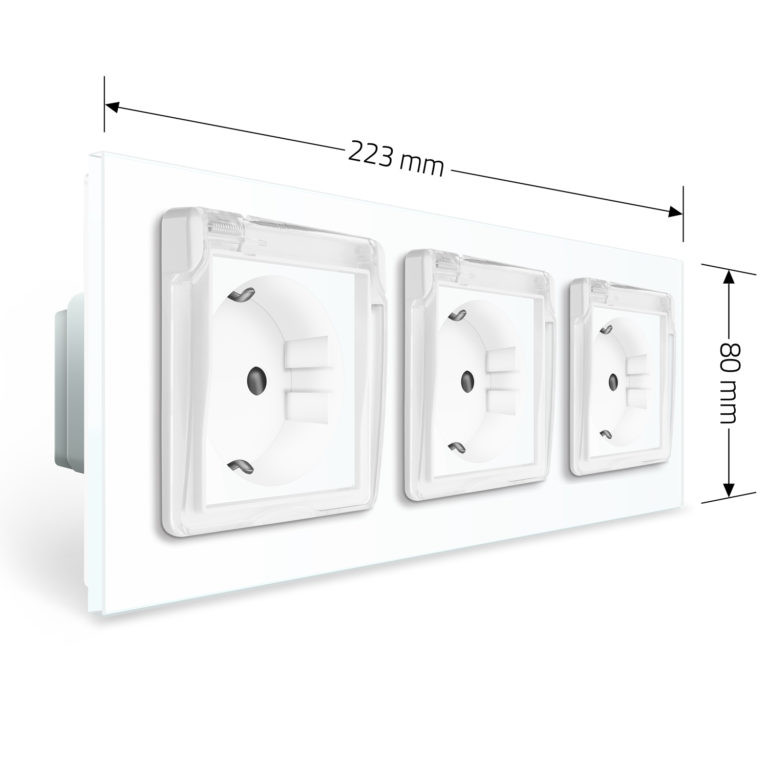 LIVOLO Потрійна електрична розетка вологозахисна з кришкою IP44 з заземленням, LIVOLO, біла, ск Коломыя - изображение 7