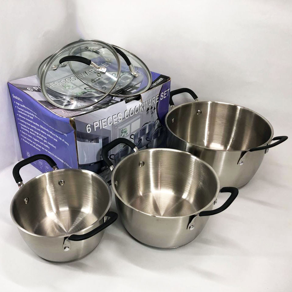 Набір посуду для дому 6 предметов LB-1891, Каструля з нержавіючої сталі, Модні набори посуду CR-10 Львів - фото 4