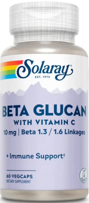 Бета-глюкан с витамином С Solaray Beta Glucan with Vitamin C 10mg 60 вег капс Киев - изображение 1