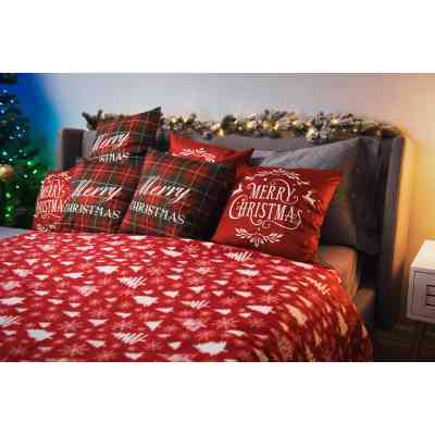 Плед Ardesto Christmas Fleece 130x160см, 100% поліестер, засніжені ялинки (ART0715PB) Вінниця