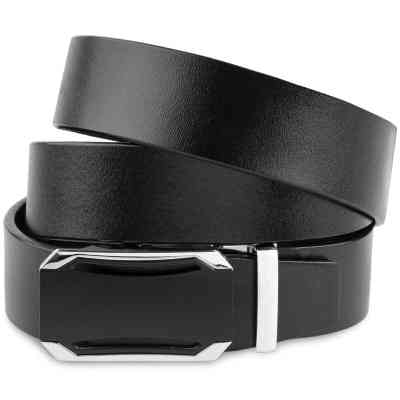 Ремень Vintage Мужской с черной вставкой на пряжке Черный (20255) Винница