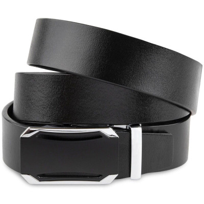 Ремень Vintage Мужской с черной вставкой на пряжке Черный (20255) Винница - изображение 1