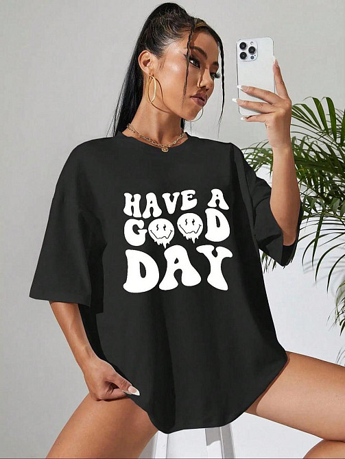 Футболка женская с принтом  42 Черная 2664082653 Днепр - изображение 1