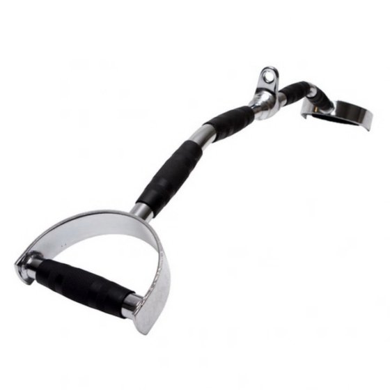 Ручка для верхньої тяги York Fitness 86см з паралельним хватом вигнута з гумовими рукоятками, хром Киев