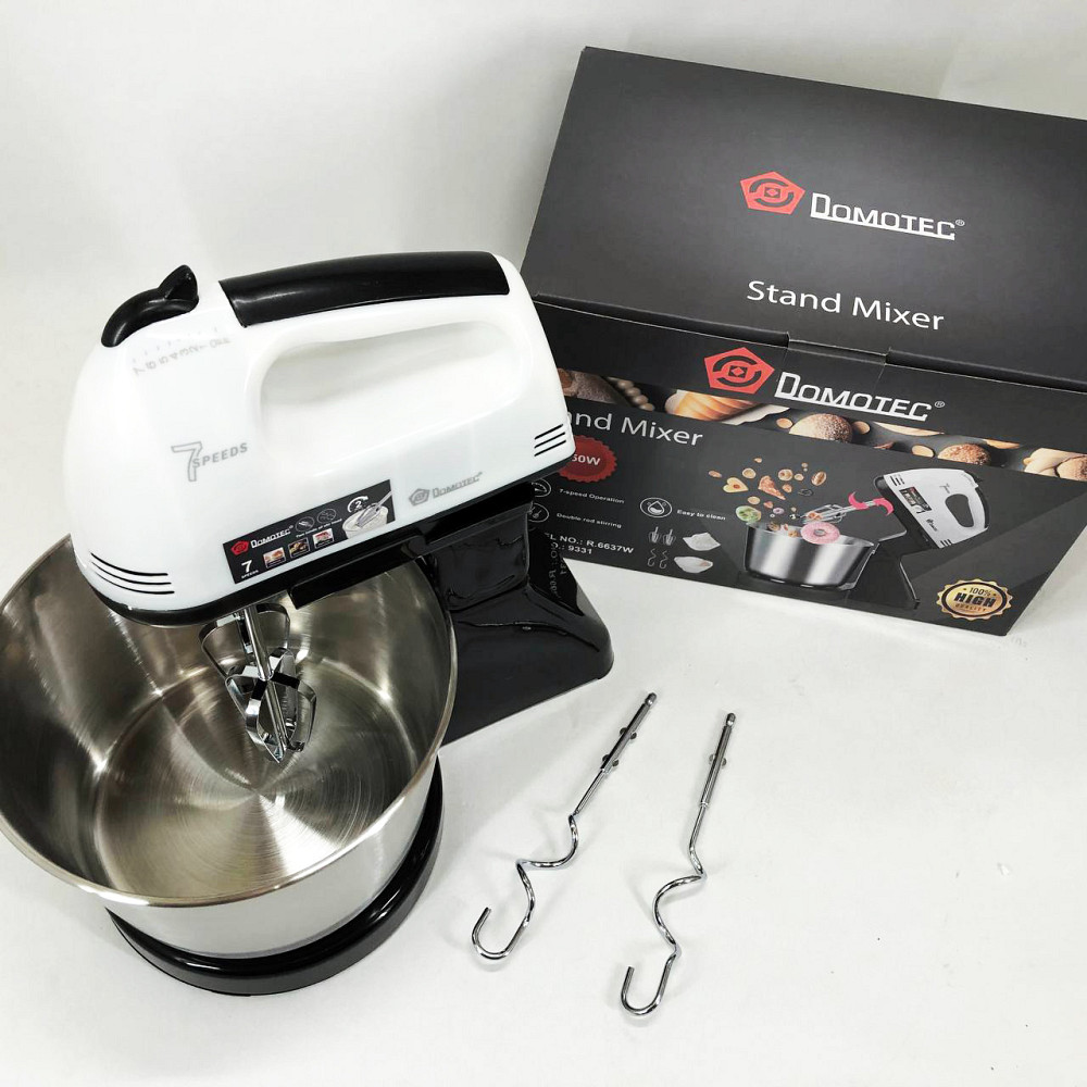 Миксеры с чашей Domotec R6637W 250 Вт, Миксер с скоростями и насадками, Миксер для кремов и муссов IV-60 Львов - изображение 16