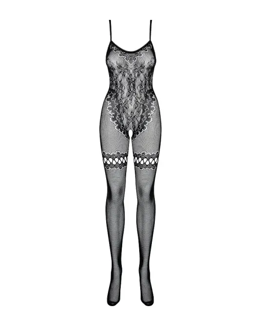 Бодистокинг Obsessive Bodystocking F213 XL/XXL, имитация кружевного боди и резинки для чулок Львів - фото 5