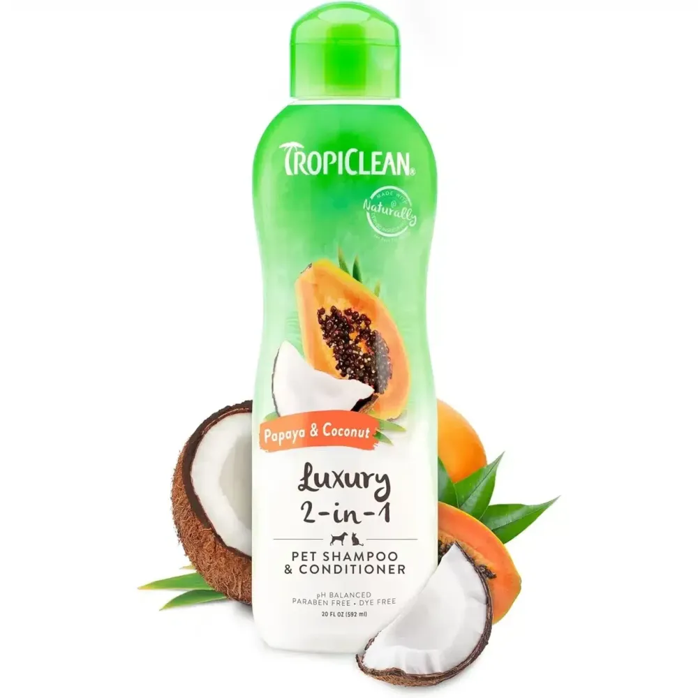 Зволожуючий шампунь-кондиціонер TropiClean Luxury 2в1 "Папайя та кокос" для собак та котів, 3.8 л Вінниця - фото 4