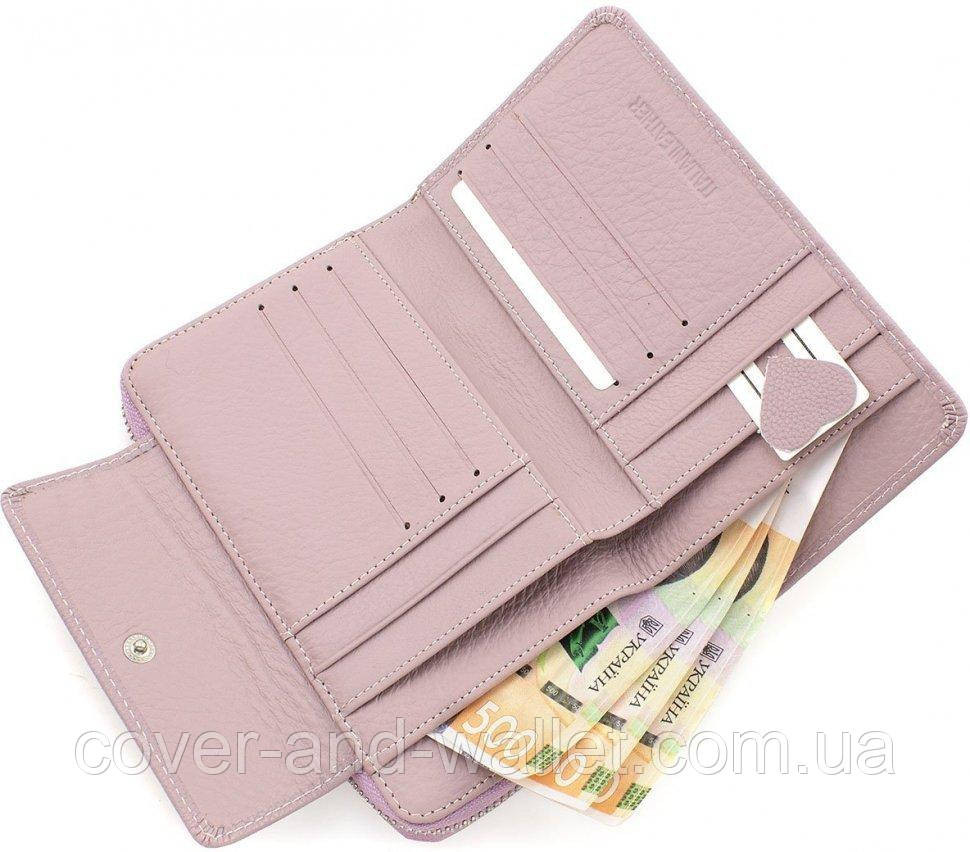 Светло-розовый женский кожаный кошелек среднего размера ST 55-5 Киев - изображение 3