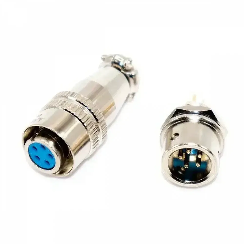 Роз'єм XS12 швидкороз'ємний 5pin (штекер кабельний+гніздо монтажне) Полтава - фото 1