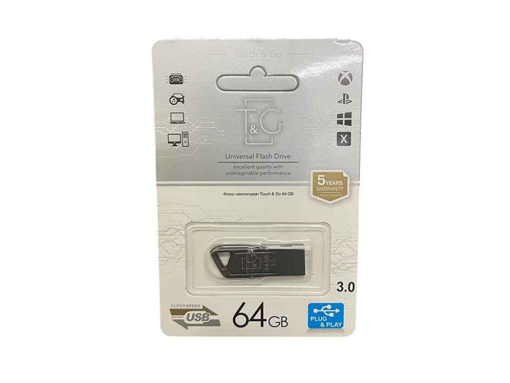 Флешка USB 64GB 3.0 114 Metal черная ТМ TG Киев - изображение 1