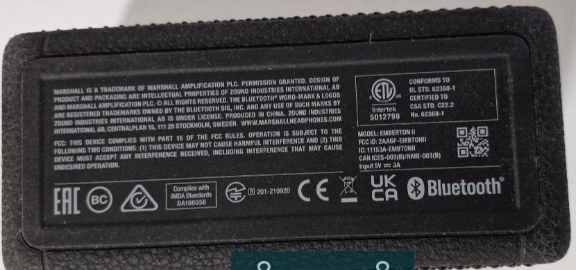 Bluetooth Колонка Marshall Emberton II Black & Brass.Оригінал Київ - фото 1