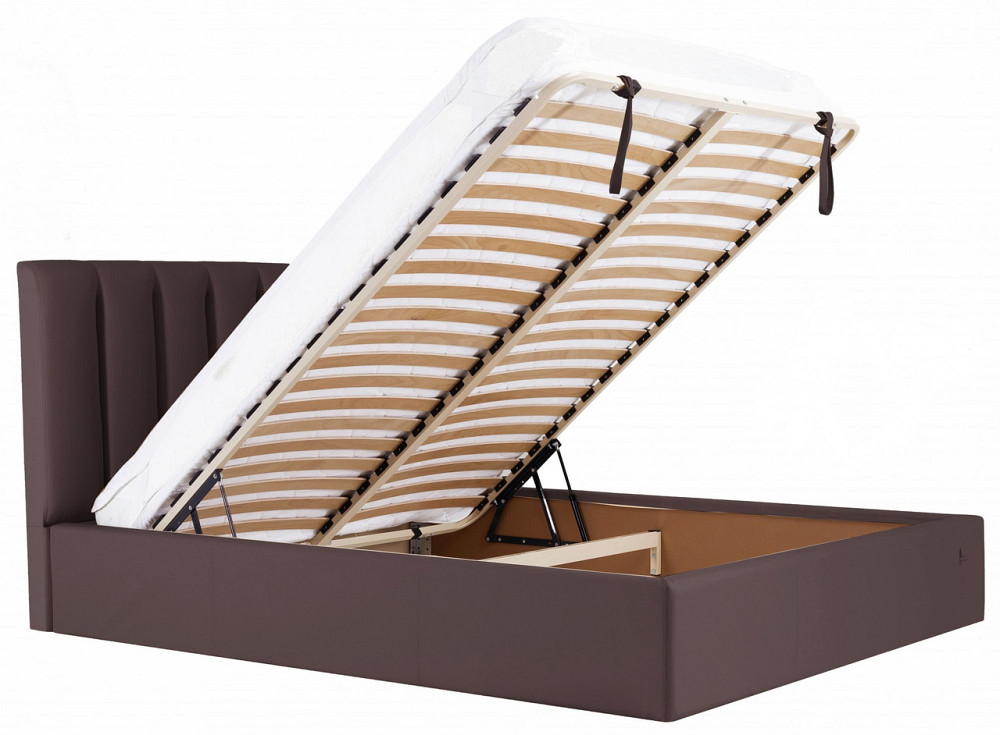 Ліжко Двоспальне Sanam Comfort 160 х 190 см Fly 2231 З підйомним механізмом та нішою для білизни Темно-коричневий Дніпро - фото 10