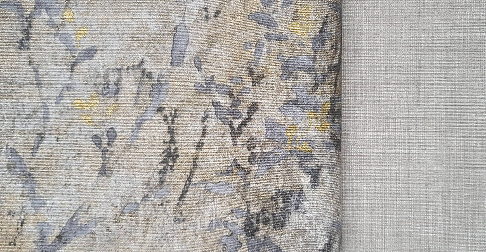 Обои винил на флизелине AS creation Della Natura 1.06Х10 листья ветки размытый рисунок черные серые золотистые Киев - изображение 3