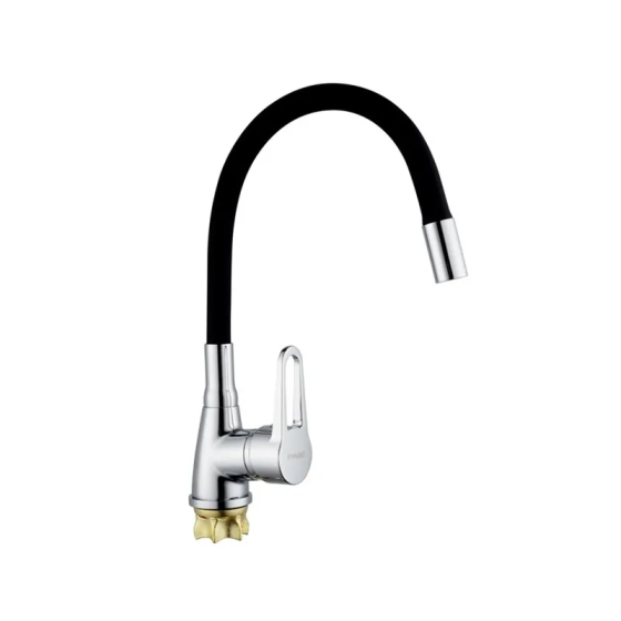 Кухонный смеситель Champion Sop 014-045 с силиконовым изливом, чёрный матовый Nut (MI6360) Харьков