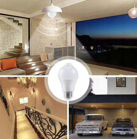 Лампа LED E27 9Вт з датчиком світла і руху Київ