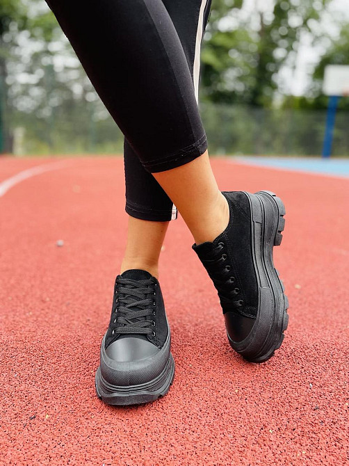 No brend Кеди жіночі M123-1 чорні (весна-осінь, еко-замша) (4749) Коломия - фото 9