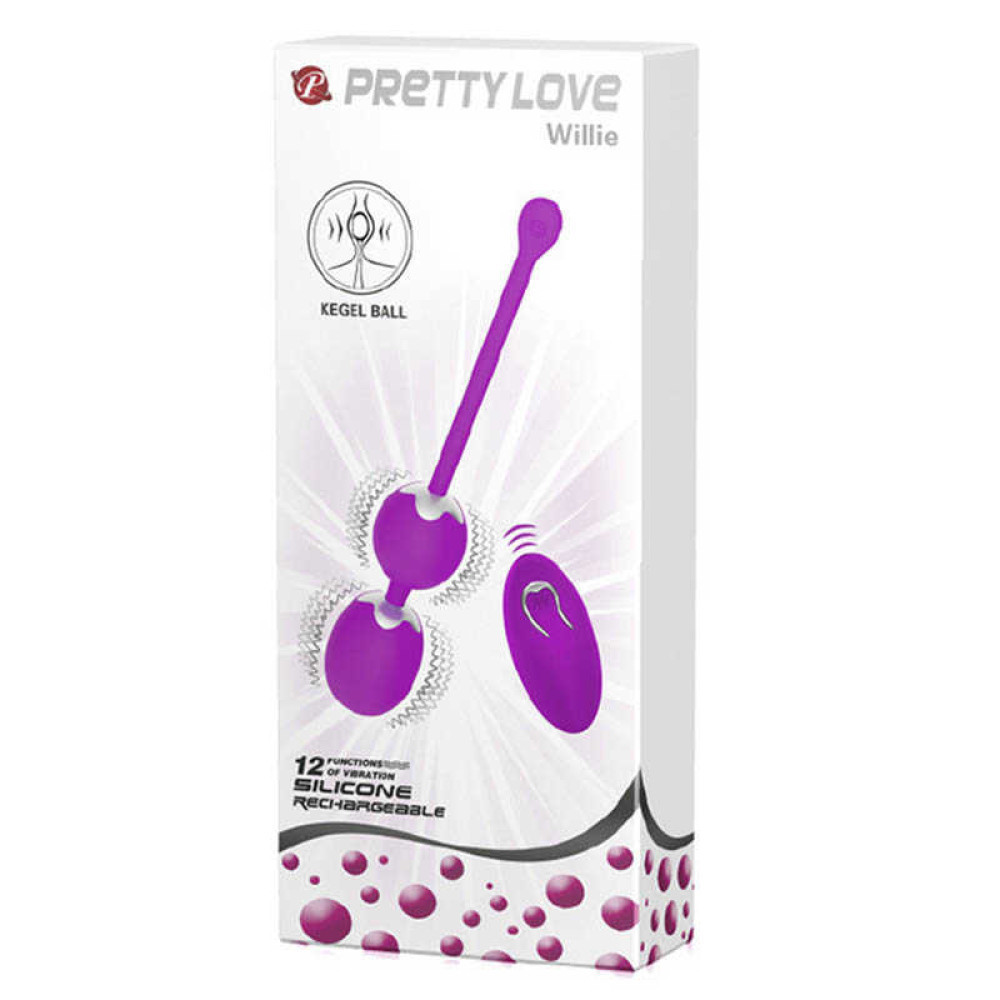 Вагінальні кульки Pretty Love з вібрацією та пультом, фіолетові Sex Aura Київ - фото 2