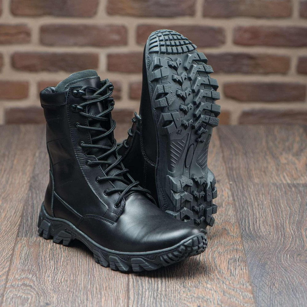 Тактичні берці чорного кольору, шкіряні, прошиті Харків - фото 6