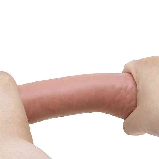 Фалоімітатор на присосці, з хребтом та ефектом ковзної шкіри LyBaile - Sliding Skin 8,3” Flesh, Sex Aura Київ