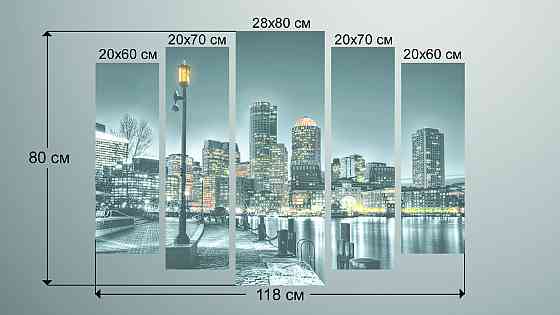 Модульная картина Ночной город Art-136_5 Киев