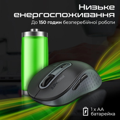 Мышка Promate Ken Wireless/Bluetooth Black (ken.black) Винница - изображение 7
