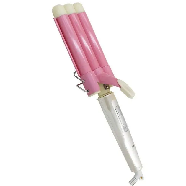 Плойка хвиля потрійна Sonar F-13, 3 температурні режими, керамічне покриття, 180-220°C, 30 Вт, білий колір Одеса - фото 4