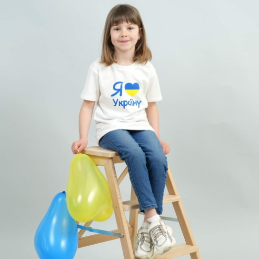 Футболка детская унисекс Я люблю Україну на рост 104 см белый Киев - изображение 2